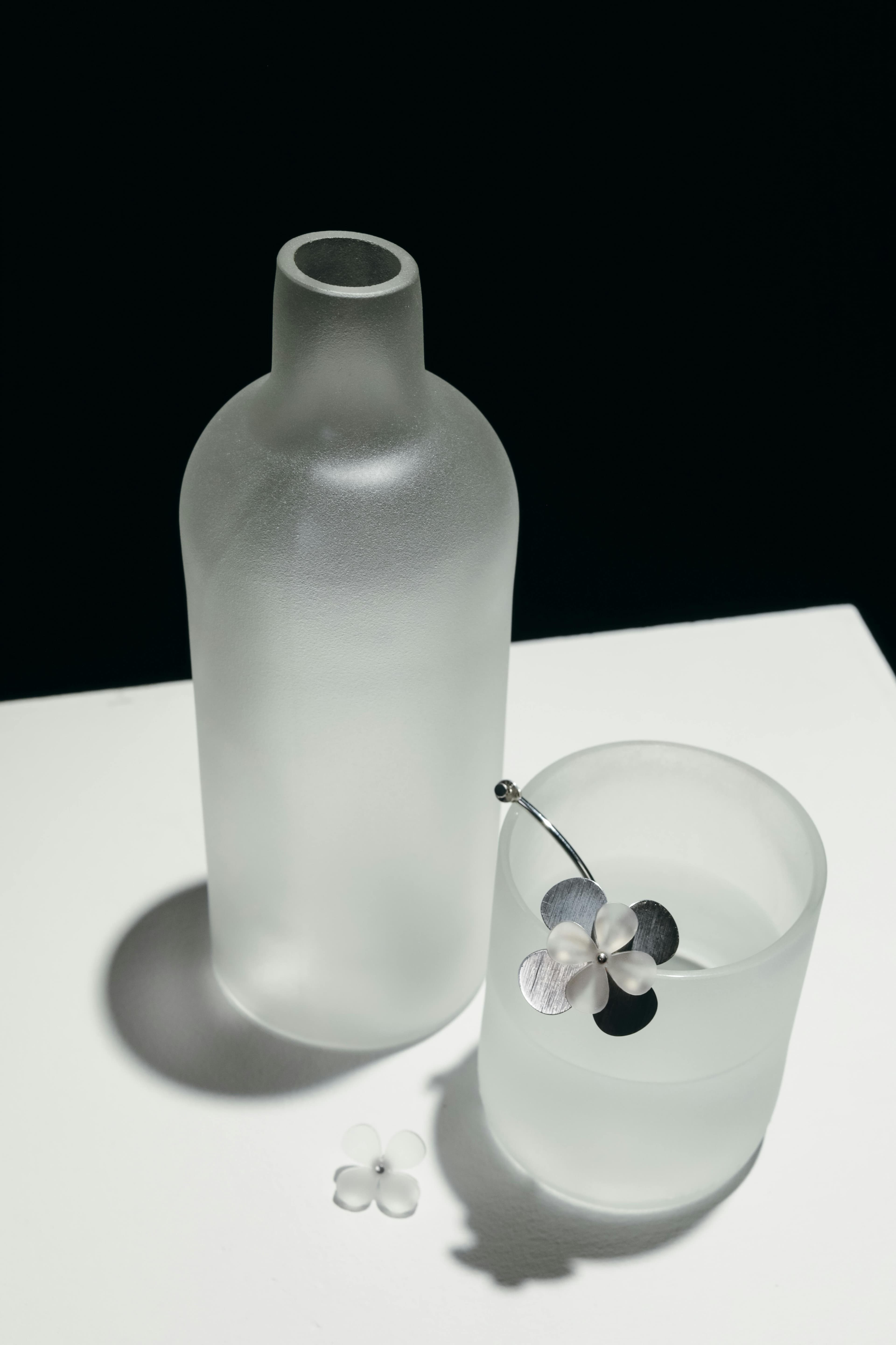 Real frosted glass vase detail